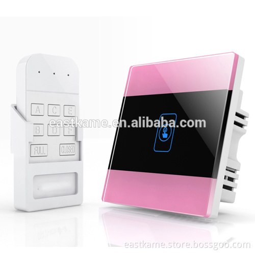 Pink 1Gang Crystal Glass Panel 433MHZ WIFI Smart Light Power Remote Switch